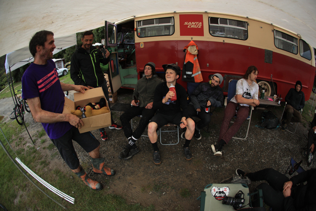 SCB, Santa Cruz BIcycles, Iago Garay, Mark Scott, Josh Bryceland, Josh Lewis, Max Schumann, Cedric Gracia, Jamie Nicoll, Bus Trip, Bedford, VW, Camping