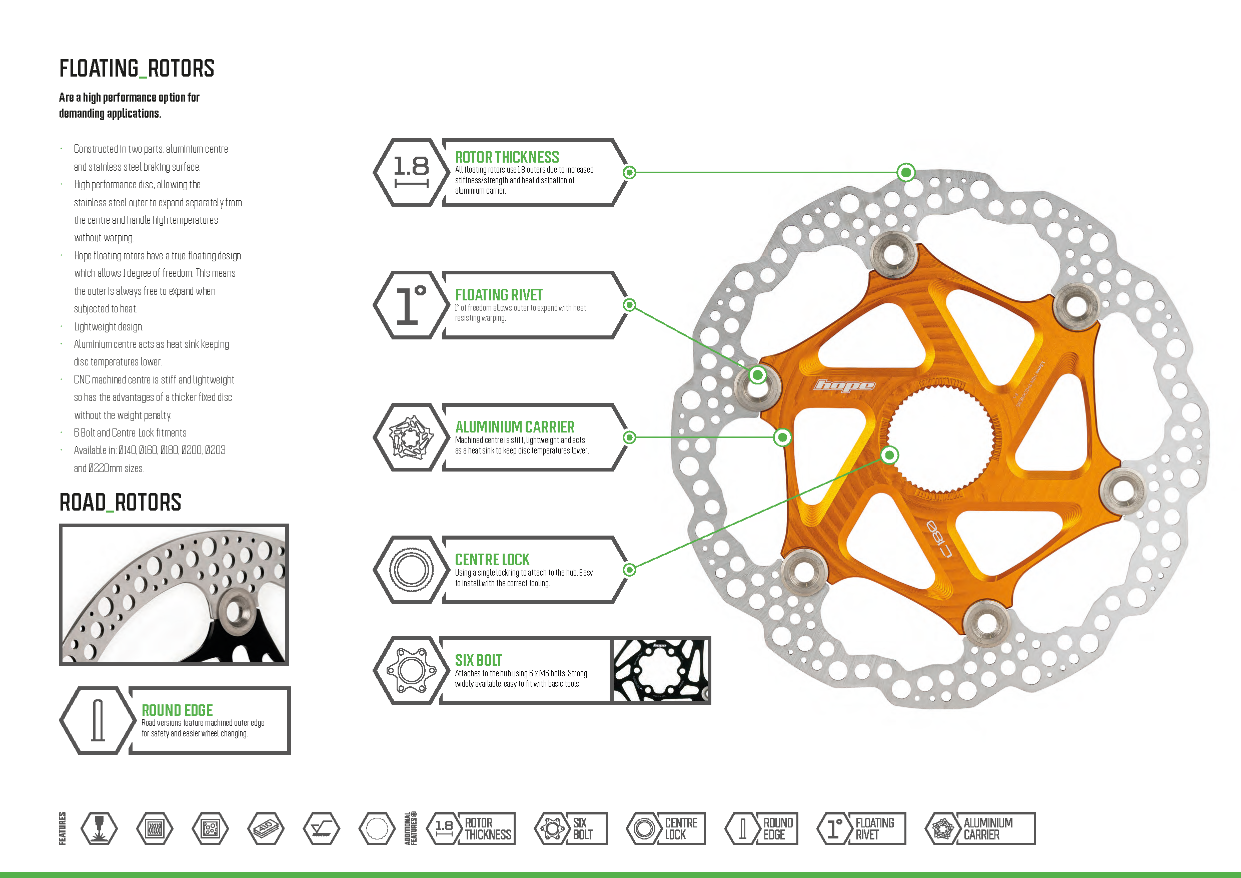 Hope floating disc rotor 160mm on sale
